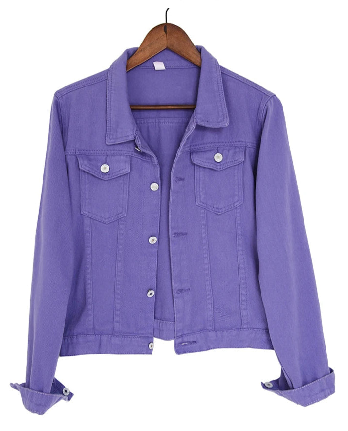 Y2K Womens Purple Denim Jacket