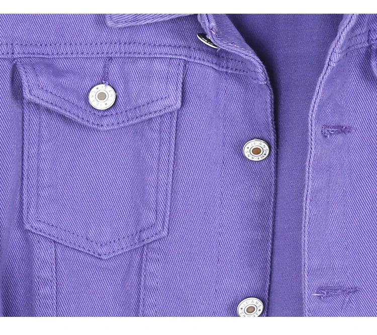 Y2K Womens Purple Denim Jacket