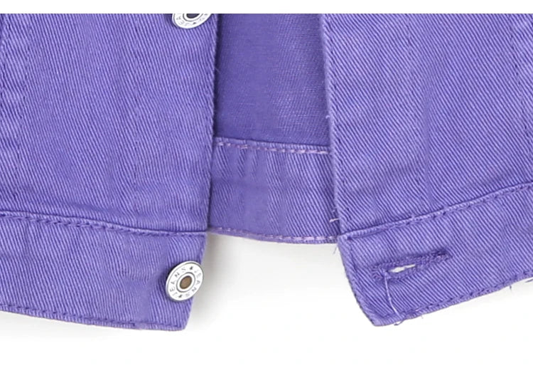 Y2K Womens Purple Denim Jacket