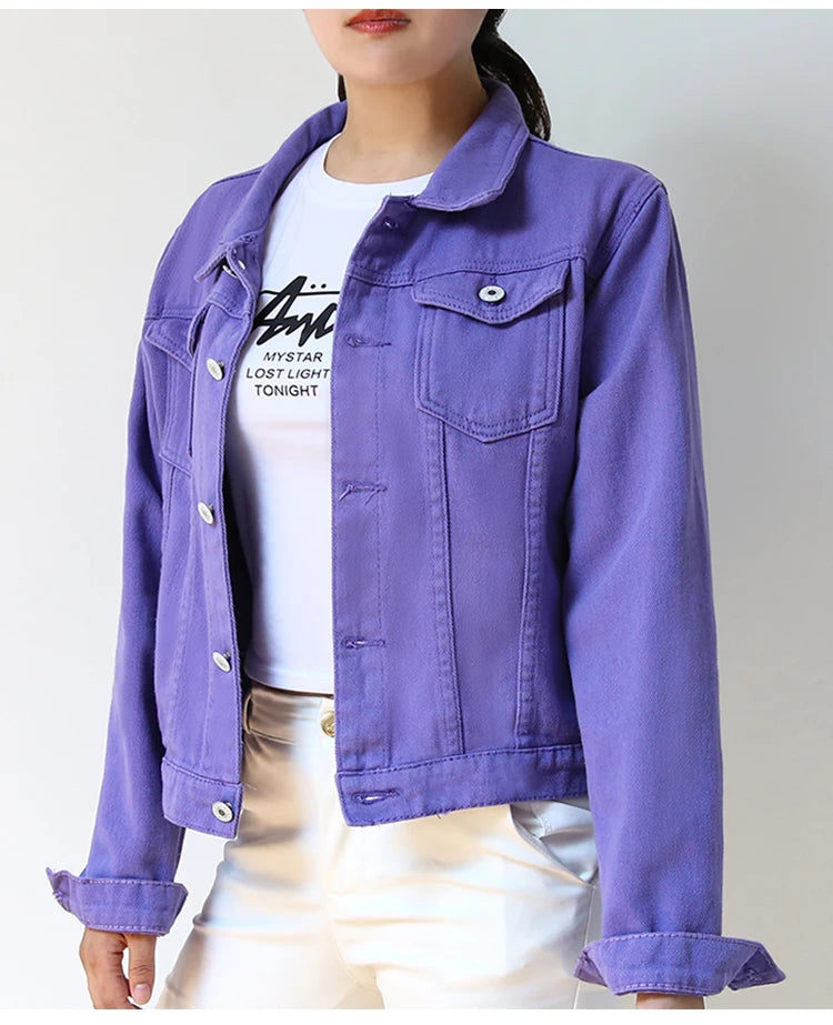 Y2K Womens Purple Denim Jacket