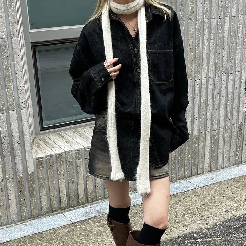 Y2K Womens Thin Long Scarf