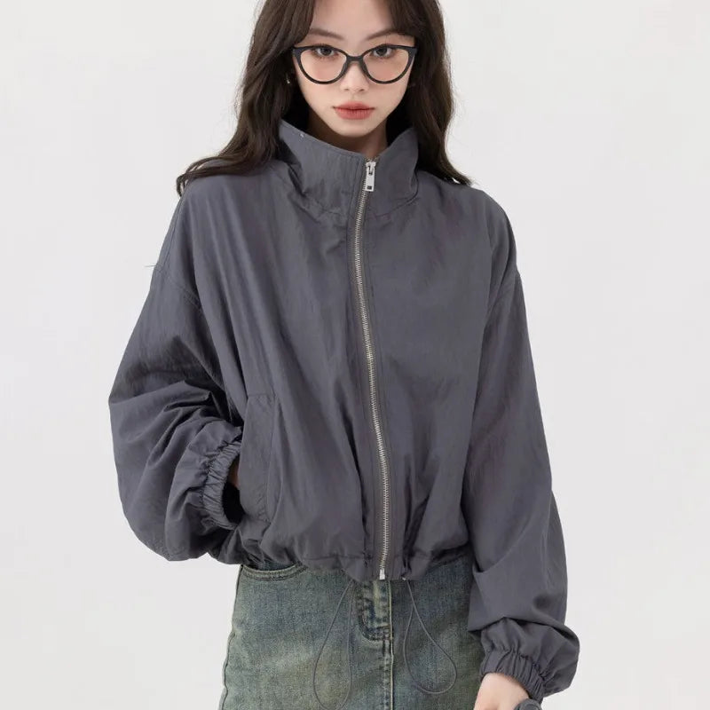 Y2K Womens Windbreak Zip Up Jacket