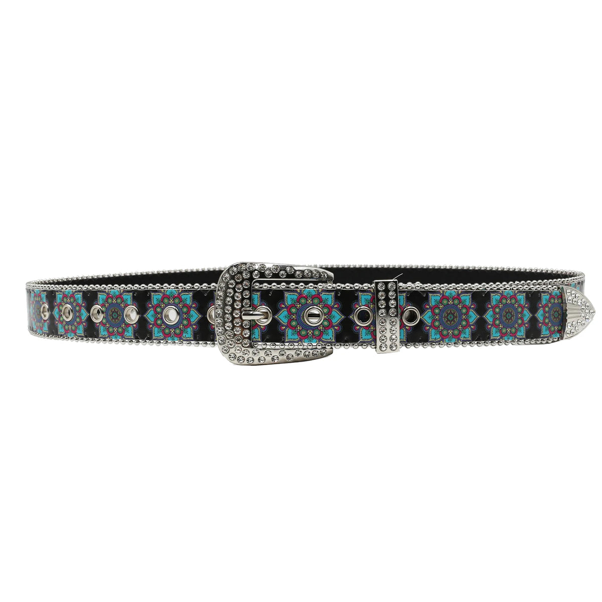 Y2K kaleidoscope Totem Rhinestone Belt