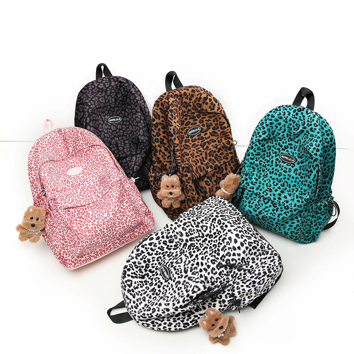 Y2K Suede Material Leopard Print Backpack