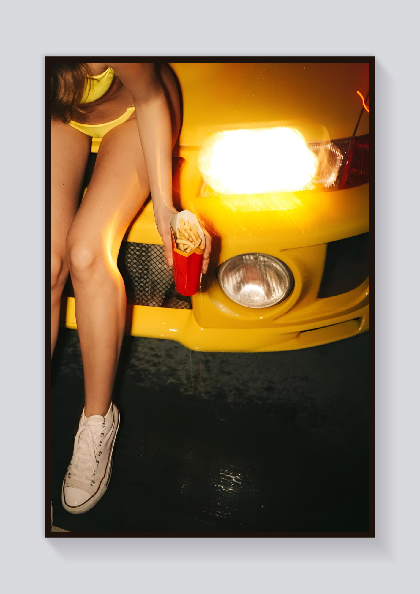 Y2K Yellow Car Yellow Fries Poster